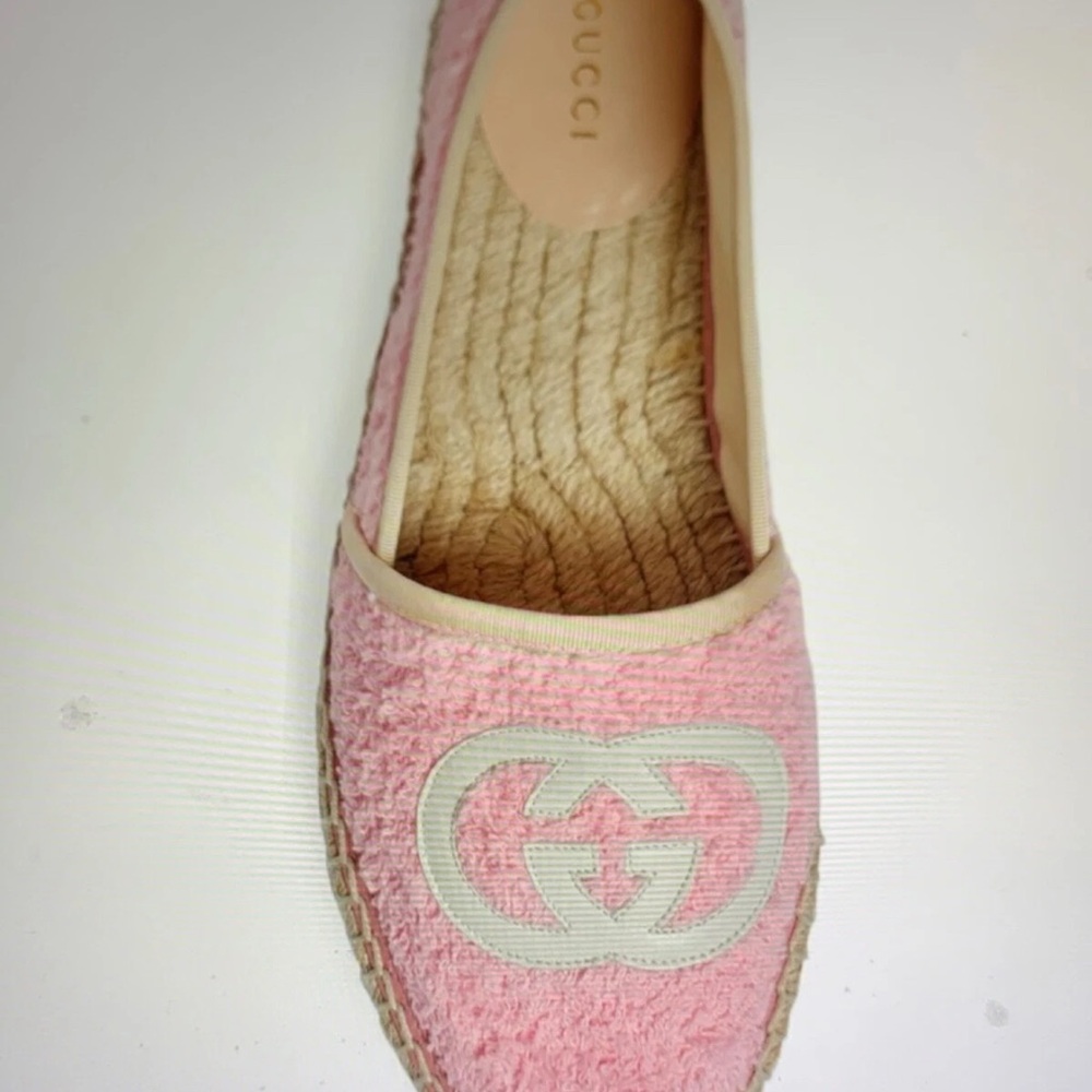 Gucci Interlocking G Terry Cloth Espadrilles EU39 US8.5 Pink; Full inclusion - Picture 11 of 16